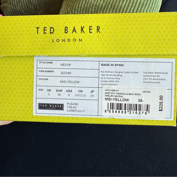 Ted Baker Cream and Yellow Heels with Bow Detail - Picture 7 of 7